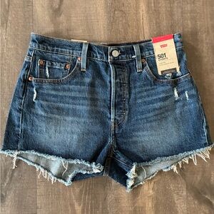 NWT Levi's 501 High Rise Women's Dark Blue Jean Shorts